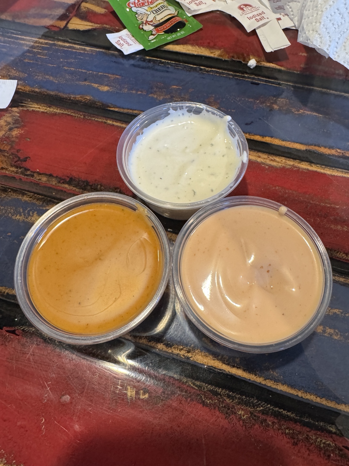 Three dipping sauces at Chubby’s